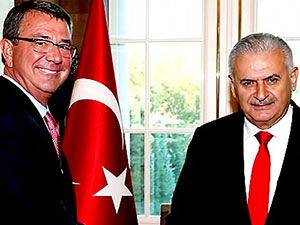 Yıldırım, ABD Savunma Bakanı Carter'ı kabul etti